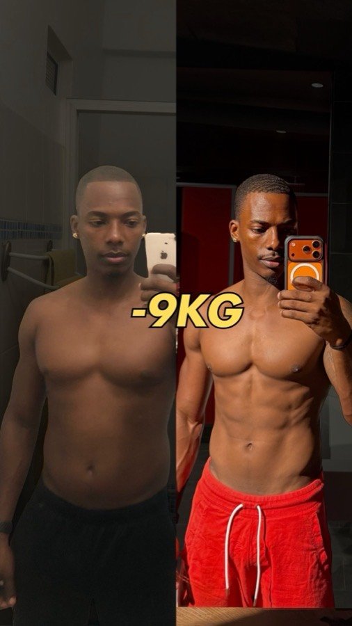 Avant et après d'un client accompagné, 9 kg perdus